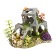 DECORAZIONE CUBI CON PIANTE E CORALLI CM 18,5X13X13
